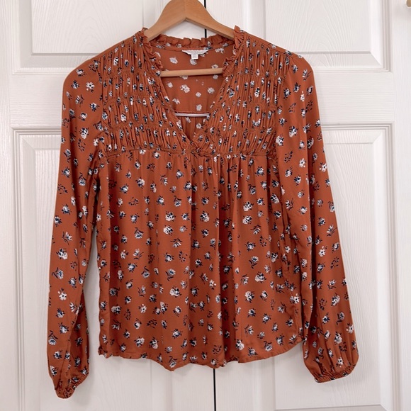 Lucky Brand Women’s long sleeves Blouse Tops  size Small Petite - Picture 1 of 7